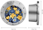 Mechanical Kitchen Timers for Cooking,Blue Base Yellow Floral Printed 60 Minute Magnetic Countdown Timer,Cute Cooking Timers with Alarm,Stainless Steel Time Timer Manual No Batteries Required - Image 2