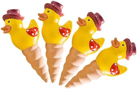 4pcs Cute Duck Shaped Terracotta Plant Watering Spikes for Indoor Plants Self-Watering Stakes Automatic Drippers for Potted Garden Use Random Color by CATIEBYE