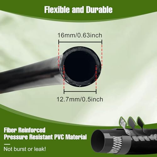 100FT 1/2 Inch Drip Irrigation Tubing with 10 Pack 1/2" to 1/4" Drip Irrigation Fittings, Drip Line Hose & Push-to-Fit 3-Way | 4-Way | 6-Way Splitter Connectors, for Drip Irrigation System - Image 2