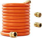 Garden Hose 100ft x 5/8", Custom Length, -40°F to 150°F, All-weather, NO Kink, Flexible, 600 Burst PSI, Leakproof Water Hose with Additional Customizable Solid GHT Fittings by BLENDLITETools