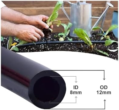 10M Black Micro Irrigation Drip Line Watering Hose ID 8mm OD 12mm Garden - Image 4