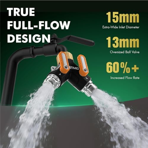 RESTMO 2 Way Garden Hose Splitter Heavy Duty Full Metal Body - Image 2