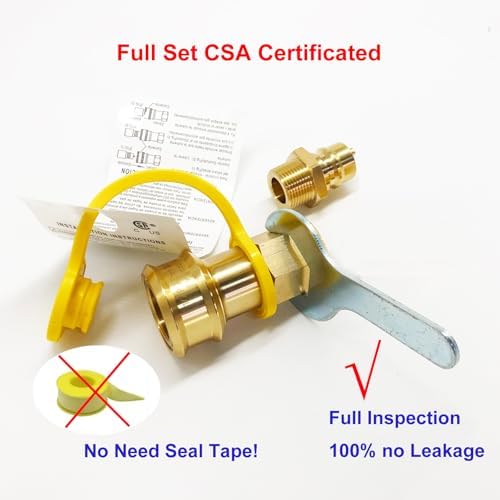 3/4" Male Solid Brass Dual Fuel Generator Natural Propane Hose Quick Connect Disconnect Fittings Convert for Pipe Natural Gas Supply for Generators - Image 2