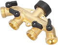 4 Way Hose Splitter 4 Outlet Hose Connector Garden Adapter Brass Watering Distributor with Individual On Off Valves G3 Threaded Faucet for Lawn Flower Bed Vegetable by Unknown
