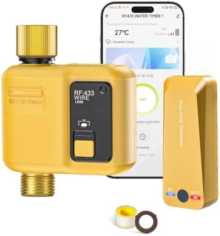 WiFi Water Timer 1 Zone for Garden Hose, Brass I/O by Shrivee