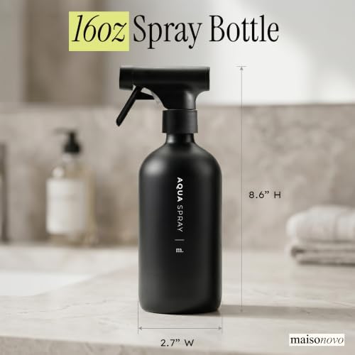 MaisoNovo Black Glass Spray Bottle for Hair | 16.9 Oz, Pack of 2 - Image 3