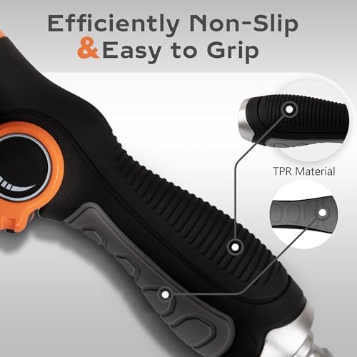 Diivoo Watering Wand Heavy Duty, Metal Garden Hose Wand with 8 Spray Patterns, 18 Inch Long Hose Nozzle Sprayer with Thumb Flow Control & 180° Adjustable Spray Angle, Ideal for Plants,Flowers,Car - Image 6