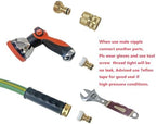 HQMPC Garden Hose Quick Connect No Pb Brass Hose Quick Connect Quick Connect Hose Fittings Water Hose Connectors 3/4" GHT (4SETS) - Image 4