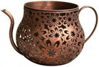 Generic Outdoor Decorative Container Watering Can Planter Flower Pot Metal Planter with Perforated Floral Pattern Rustic Vintage Iron Finish Suitable for, Bronze by Unknown