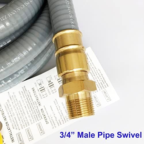 30FT 3/4" ID Natural Gas Hose with 3/4 Quick Connect for Standby Generators, Long Gas Flex Line Hose for NG/LP Propane Appliances Construction Heaters, Tool Included - Image 4