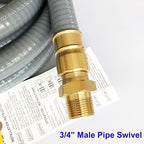 30FT 3/4" ID Natural Gas Hose with 3/4 Quick Connect for Standby Generators, Long Gas Flex Line Hose for NG/LP Propane Appliances Construction Heaters, Tool Included - Image 4