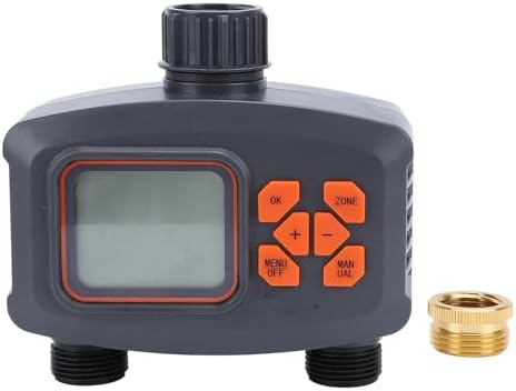 2 Zone Sprinkler Timer Digital, ABS Programmable Water Hose Timer with Auto Manual Rain Delay, 2 Outlet Faucet Irrigation Controller for Garden Lawn Yard Watering - Image 6