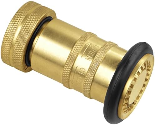 Fire Hose Nozzle 1" NPSH/NPT Fire Fighter Hose Nozzle 100 psi 75 gpm by NOVINO