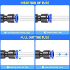 TAILONZ PNEUMATIC 200 pcs Straight Push Connectors Plastic Quick Release Connectors Air Line Fittings for 1/8 5/32 1/4 5/16 3/8 1/2 4MM 6MM 8MM 10MM 12MM Tube (2 Way) - Image 6
