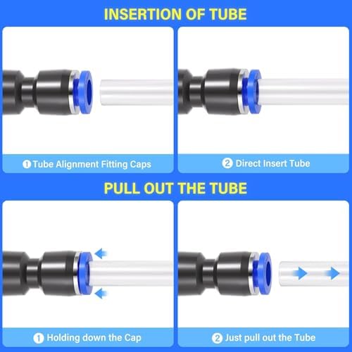 TAILONZ PNEUMATIC 200 pcs Straight Push Connectors Plastic Quick Release Connectors Air Line Fittings for 1/8 5/32 1/4 5/16 3/8 1/2 4MM 6MM 8MM 10MM 12MM Tube (2 Way) - Image 6