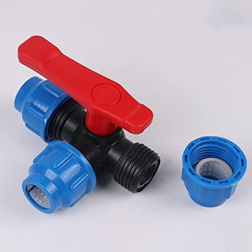 PVC Ball Valve,Ball Valve,Water Switch, 1/2" 3/4" 1" 2" Plastic 3 Way Ball Valve, T Type PE Quick Connect Pipe Quick Connector 20/25/32/40/50/63mm, 1pcs(Blue,40mm) - Image 5