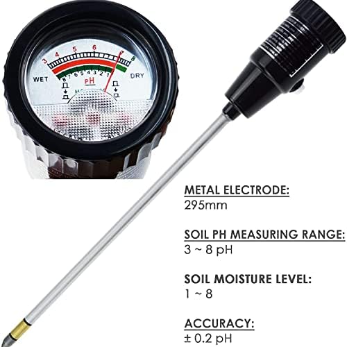 Durable Soil Meter, Waterproof Soil PH Moisture Meter Tester Kit Tools with 295Mm Long Electrode Probe for Indoor & Outdoor Gardens Plants - Image 2