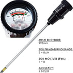 Durable Waterproof Soil pH & Moisture Meter Kit - 295mm Long Electrode Probe for Indoor & Outdoor Gardening, Plant Care, and Soil Testing Tools - Image 2