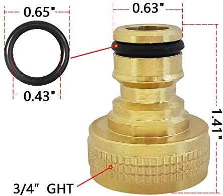 HQMPC Garden Hose Quick Connect Solid Brass Quick Connector 3/4 inch GHT (4 Sets) - Image 3