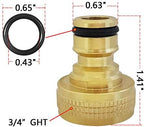 HQMPC Garden Hose Quick Connect Solid Brass Quick Connector 3/4 inch GHT (4 Sets) - Image 3
