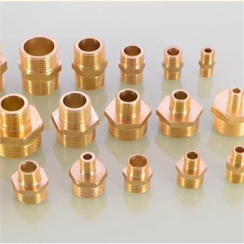 Garden Hose Connector 10pcs 1/2" to 3/4 3/8 1 Thread Connector Reducing Repair Joint Copper Bubbler Adapter(1l4 x 1l4) - Image 4