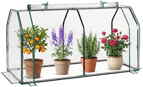 Happygrill Portable Mini Greenhouse w/Roll-up Zipper Door & PE Cover by HAPPYGRILL