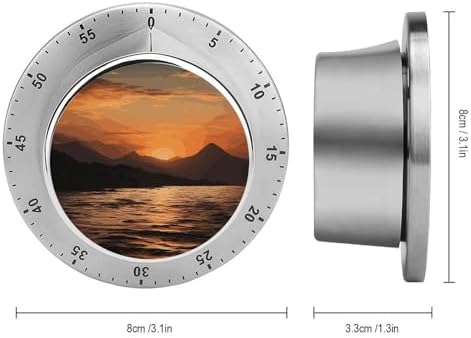 Kitchen Timers for Cooking Mountain and Water at Sunset Printed Stainless Steel Timer Mechanical Kitchen Timer for Kitchen, Study, Sports - Image 2