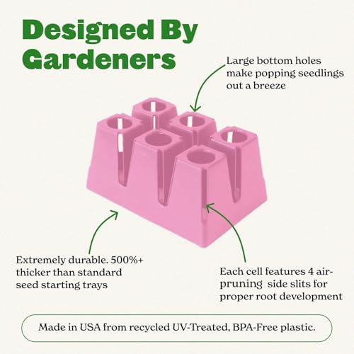 Epic Gardening 6-Cell Seed Starter Tray - 24 Trays - Pink - Image 3