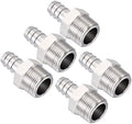 Pack of 5, SUS304 Hose Barb Fitting 3/4" Hose Barb to 1" NPT Male by Kozelo