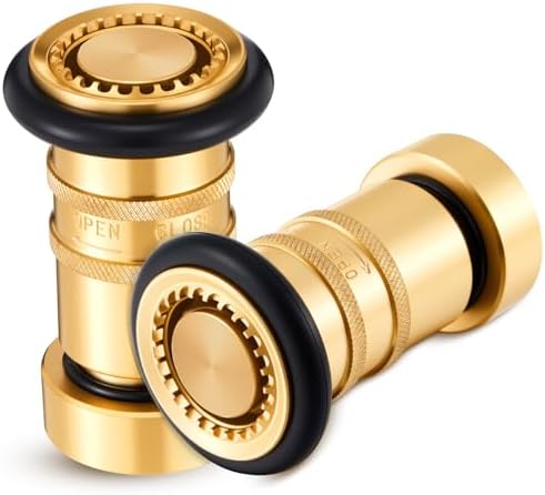 Shimeyao 1.5" NPT/NPSH 2 Pcs Fire Hose Nozzle Brass Adjustable Jet Fog by Shimeyao
