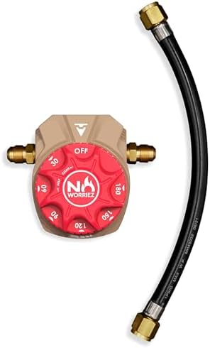 NO WORRIEZ 3 Hour Bypass Safety Auto Shut-Off Gas Timer for Propane & Natural Gas | Outdoor Grill, Fire Pit, Pizza Oven | – 100,000 BTU w/ 3/8" Flared Male Connector & Female Hose, Patent Pending by NOWORRIEZ