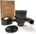 UFO Rain Barrel 4" Mini Docking Diverter with Overflow Hose for Poly Drums (Black) - Image 2