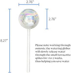 HyJeryty Non-Clogging Iridescent Ball Plant Watering Globes with Terracotta Spikes, Hand Blown Glass Self Watering Planter Insert, Watering Bulbs for Indoor Small & Medium Potted Plants (3 Pack) - Image 2