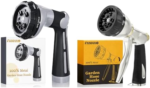 FANHAO Garden Hose Nozzle with Thumb Control+Heavy Duty Garden Hose Nozzle by FANHAO