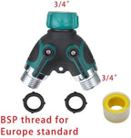 1-2-4 Way Heavy Duty Garden Hose Splitter Faucet Splitter, Outdoor Faucet Splitter Adapter for Water Hose, Water Spigot Splitter(Y EU) - Image 2