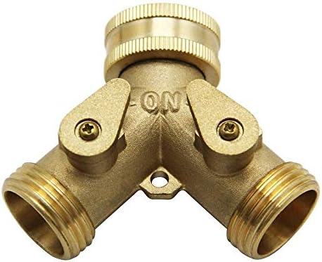 Plumbing Fittings Ball Valve Irrigation Y Connectors 2 Way Tap Garden Hose Pipe Splitter Quick Connector Adapter 1 Pcs(American Standard) by Unknown