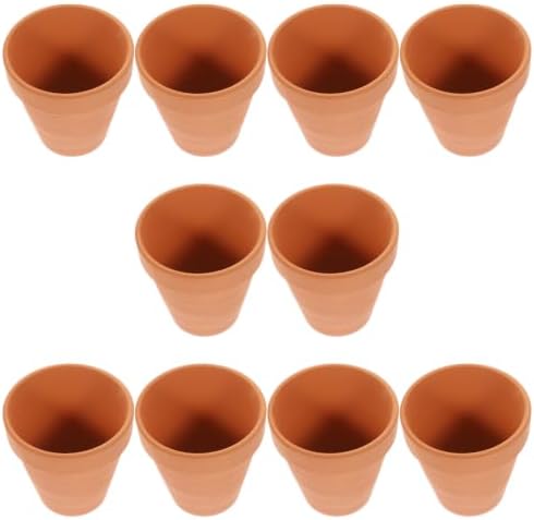 Flower Pot 10pcs Pottery with Drainage Hole Red by PLAFOPE