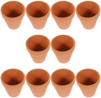 Flower Pot 10pcs Pottery with Drainage Hole Red by PLAFOPE
