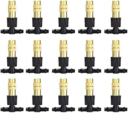 Copper Misting Nozzle 1/4'' Barb Tee Connector Adjustable Brass Mist Spray Atomizer Watering Garden by Unknown