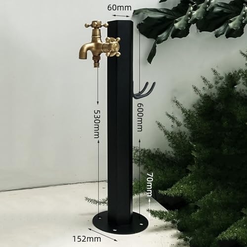 304 Stainless Steel Cylindrical Vertical Garden Water Column with Hose Stand ,Outdoor Anti-Freeze Faucet Column Watering Fountain Irrigation Post,Yard Water Dispenser Hydrant Floor Mount Water Tap - Image 2