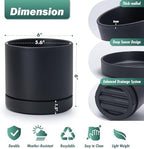 Phoenix Vine 6 Inch Planter Pot with Drainage Hole & Saucer, Deep Water Catch Tray, Straight Cylindrical Round Pot for Plants, Matte Black, Pack of 4, 23-C-S-4 - Image 2