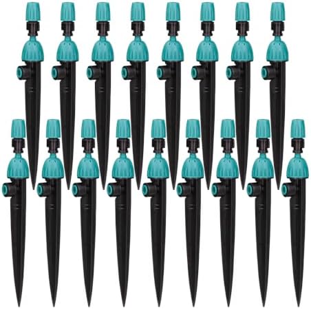 50PCS 2-In-1 Drip Irrigation Emitters with Stake for 1/4 inch Irrigation Tubing, Quick Connect 195mm Stake Sprinkler 8-Hole Watering Dripper＆Misting Nozzles Garden Watering System (2-In-1 Nozzle) by MUCIAKIE