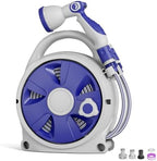 Retractable Garden Hose Reel 1/2 Inch x 50 FT | Heavy Duty Rewind Wall Mount Hose Holder with 10-Pattern Spray Nozzle for Garden Watering, Car & Boat Washing, Pet Cleaning by Unknown