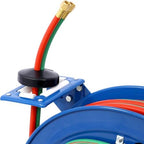 Welding Hose Reel Retractable 1/4 Inch x 100 Foot Twin Rubber Hoses Heavy Duty Industrial Single Arm - Image 7