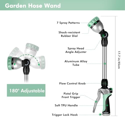 RESTMO Heavy Duty Metal Hose Wand, Watering Wand for Garden Hose - Image 2