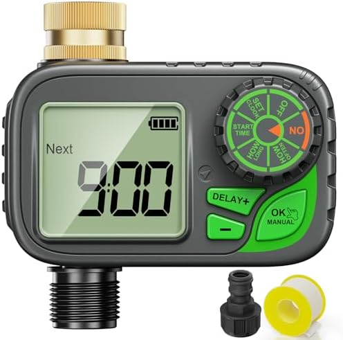 Sprinkler Timer Programmable Water Hose Timer with Rain Delay, Brass Inlet by ARFSKY