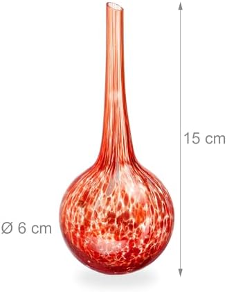 Relaxdays Set of 4 Glass Watering Globes, H x D: 15 x 6 cm, Watering Balls for Plants, Holiday Watering Aid Red - Image 4