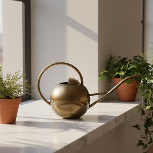 Brass Watering Can Classic Garden Tool for Indoor Outdoor Plants Elegant Durable Controlled Pour Home Gardening - Image 4
