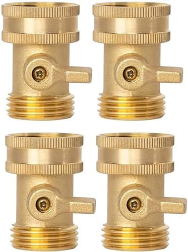Brass Garden Hose Shut Off Valve, Heavy Duty 3/4 Inch Solid with 4 Extra Rubber Washers(4 PCS (EU Standard)) by Unknown