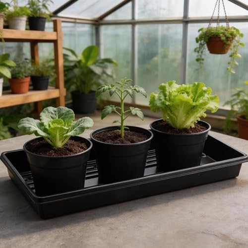RooTrimmer 50 Pack 6 Inch Nursery Pots, Plastic Flower Pots, Thick Plant Pots with Drainage Hole for Planting Outdoor/Indoor Plants Succulent Herb (Black) - Image 5